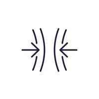 compression or squeeze icon, line design vector