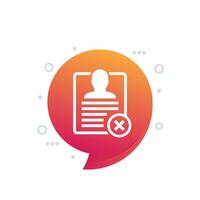 delete personal data, account or a profile icon vector