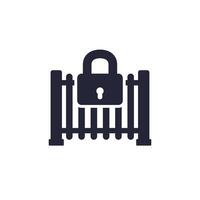 automatic gate icon with a lock on white vector