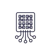 pattern recognition icon in line style vector
