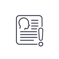 KYC verification failed line icon vector