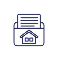 house project line icon with a folder vector