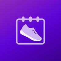 training schedule, running icon vector