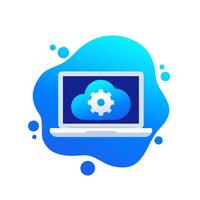 cloud computing icon with a laptop vector