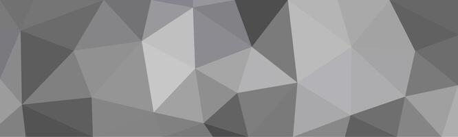 A grayscale low-poly geometric background made of various triangular shapes, creating a modern, abstract, and minimalistic visual texture. vector