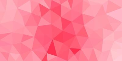 A light red background features a geometric design composed of numerous triangles in varying shades. vector