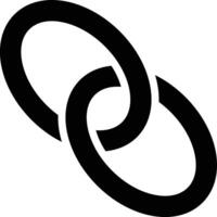 A black and white image of two links vector