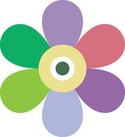 A flower with four petals in different colors vector