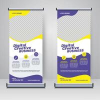 Corporate rollup banner vertical display design template vector