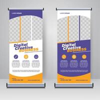 Corporate rollup or X banner vertical display design template vector
