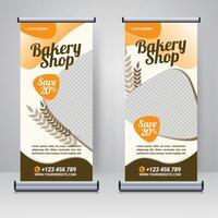 Bakery rollup or X banner design template vector
