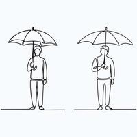 Man with umbrella vector
