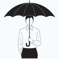 Man Using Umbrella vector
