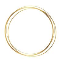 Minimal Elegant Round Gold Line Frame on White Background vector