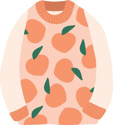 Peach Orange Pattern Sweater Illustration