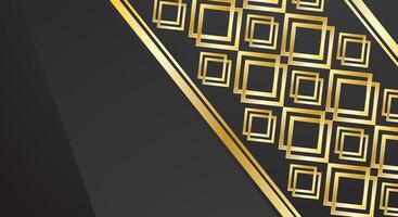Geometric pattern gold line ornament luxury black background vector