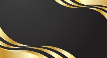 Abstract gold wave on black background vector