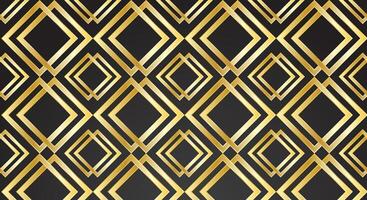 Black background gold line geometric pattern vector