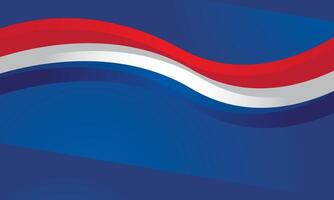 Abstract red and white waves on blue background modern design vector