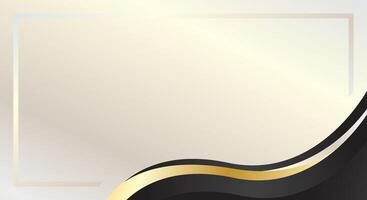 Golden wave frame luxury background vector