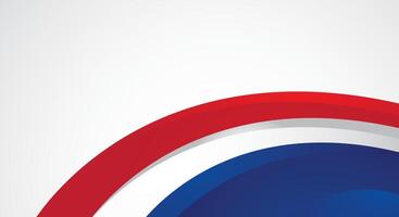 Blue white red flag abstract curve background vector