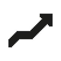 Upward Arrow Pixel Art Icon. Growth, Progress, And Success Representation. Business And Financial Improvement Symbol. Isolated Illustration vector