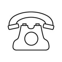 Retro Rotary Telephone Line Icon. Vintage Communication Device Outline Symbol. Nostalgic Technology And Classic Design. Editable Stroke. Isolated Illustration vector