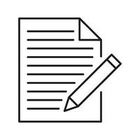 Document With Pencil Line Icon. Writing, Editing, And Note-Taking Outline Symbol. Content Creation And Documentation. Editable Stroke. Isolated Illustration vector