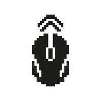 Computer Mouse Pixel Art Icon. Wireless Connectivity And Computer Control Symbol. Retro Gaming And Technology Interface. Isolated Illustration vector
