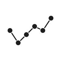 Line Graph With Data Points Solid Icon. Trend Analysis, Performance Tracking, And Statistical Growth Silhouette Symbol. Business And Financial Insights. Isolated Illustration vector