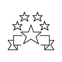 Five-Star Rating Line Icon. Quality Assurance, Customer Satisfaction, And Excellence Evaluation Outline Symbol. Feedback And Review System. Editable Stroke. Isolated Illustration vector