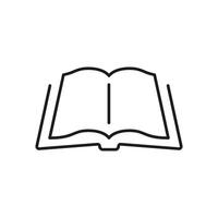 Open Book Line Icon. Knowledge, Education, And Learning Outline Symbol. Academic Study And Literature Representation. Editable Stroke. Isolated Illustration vector
