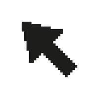 Pixelated Arrow Cursor Icon. Digital Navigation And User Interface Symbol. Retro Computer Pointer Design. Isolated Illustration vector