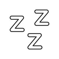 Zzz Sleep Symbol Line Icon. Rest, Relaxation, And Sleep Indication Outline Symbol. Sleepy, Nap, And Dream Concept. Editable Stroke. Isolated Illustration vector