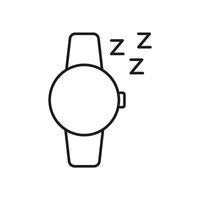 Smartwatch With Sleep Tracking Icon. Sleep Monitoring, Rest Analysis, Health Management Outline Symbol. Wearable Technology For Sleep Quality. Editable Stroke. Isolated Illustration vector