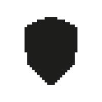 Shield Pixel Art Icon. Security And Protection Symbol. Defense And Safety Representation. Isolated Illustration vector