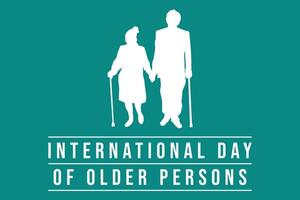 International Day of Older Persons Banner and Greeting Card Design Template for Print and Digital Use vector