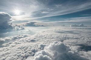 View of expansive cloud formations from a straight down perspective during daylight hours photo