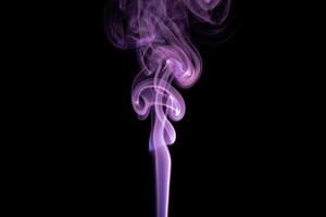 Colorful swirling smoke rising in artistic patterns against a black background photo