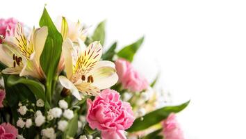 Brightly arranged bouquet features elegant flowers perfect for special occasions photo