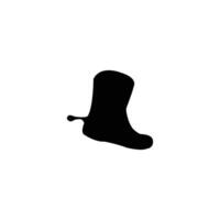 Retro Western Cowboy Boots and Hat Silhouette Icon Set Black Symbols for Web, Mobile, and App Design Isolated on White Background vector