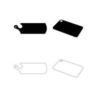 Modern Cutting Board Icon Collection Silhouette and Outline Set for Culinary, Kitchen, and Cooking Design in Flat Style for Web, Mobile, and Print Use vector