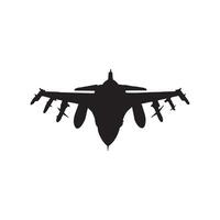 Jet Fighter Icon Silhouette for Stickers Posters Logos and Apparel Design in Minimalist Style vector
