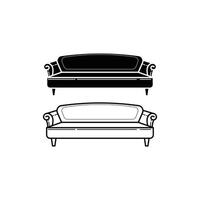 Modern Sofa Silhouette and Outline Bundle Featuring Minimalist Furniture Illustrations for Web Infographics and Print Media vector