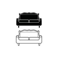 Deluxe Set of Modern Sofa Icons with Outline and Silhouette Styles Perfect for Living Room Decor Concepts and Graphic Design vector