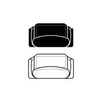 Artistic Hand Drawn Sofa Outline Icons for Stylish Furniture Themes and Silhouette Designs Used in Web and Print Layouts vector