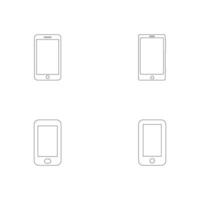 Minimalist Phone Icon Set Outline Call and Telephone Symbols Collection on White Background vector
