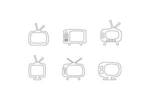 Modern TV Icon Set in Outline Style Collection for Web Design Mobile Apps and Digital Media Concepts on White Background vector