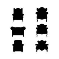 Hand Drawn Sofa Silhouettes and Doodle Icon Set Modern Living Room Furniture Sketch Collection for Web Print Mobile and Interior Design Projects Isolated on White Background vector