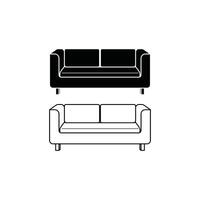 Premium Outline and Silhouette Set of Living Room Sofas for Use in Home Design Web Development and Marketing Projects vector